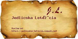 Jedlicska Letícia névjegykártya